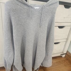 INC International Concepts Light Gray Knit Hoodie